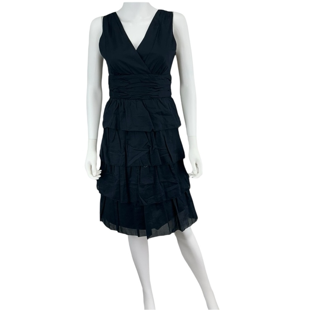 Talbots Black 100% Cotton Casual Dress Size 4 B0457